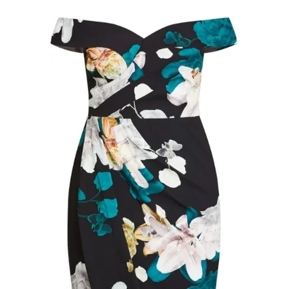 City Chic Off Shoulder Floral Dress - Picture 10 of 13